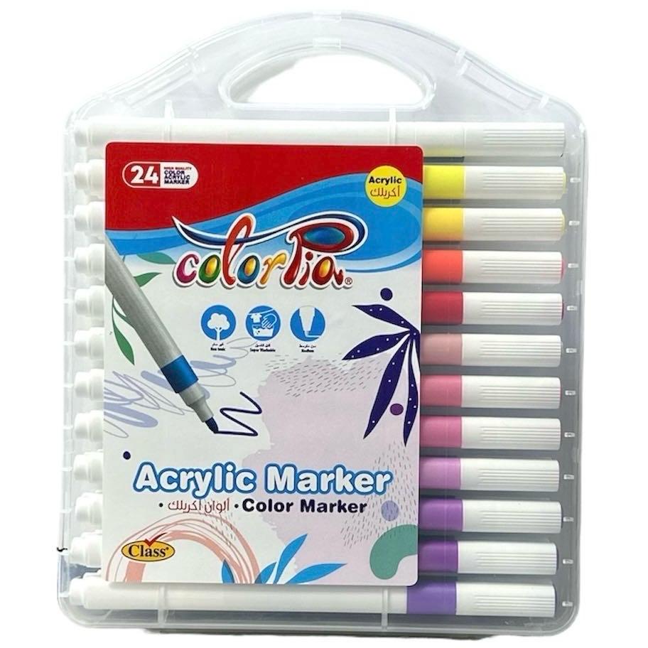 أقلام أكريليك ماركرز كولوربيا ٢٤ لون || Colorpia Acrylic Markers 24 Colors