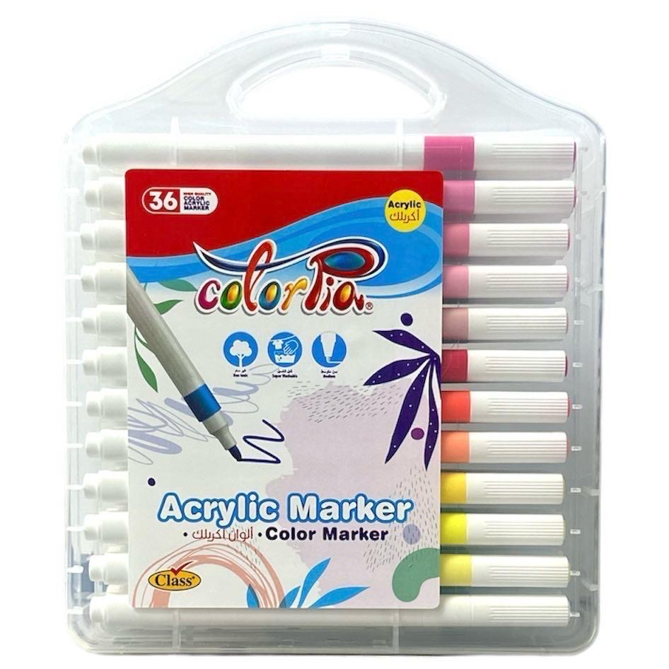 أقلام أكريليك ماركر كولوربيا ٣٦ لوناً || Colorpia Acrylic Markers 36 Colors