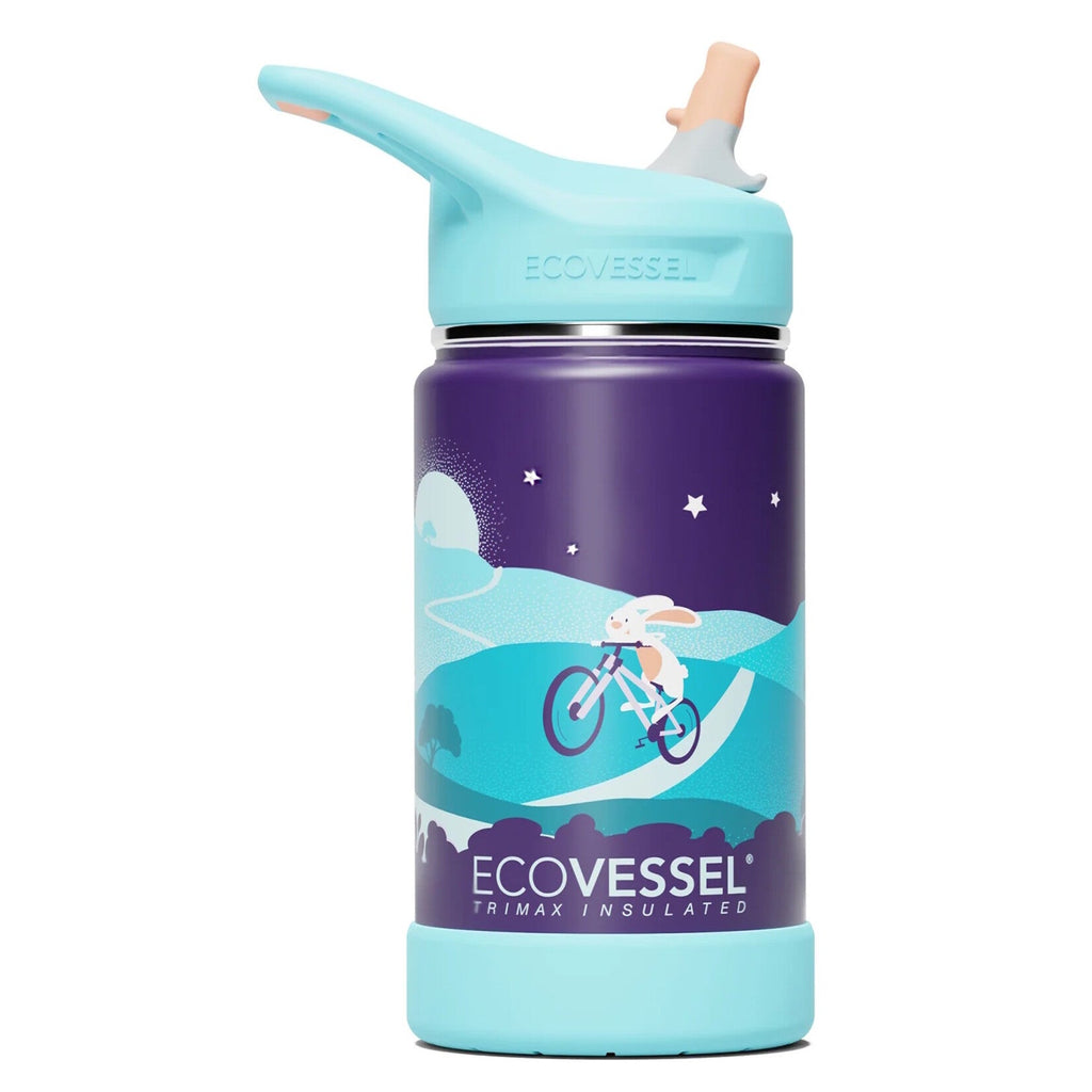 EcoVessel Frost 12 oz Kids TriMax Insulated Bottle - Bunny Hop || زجاجة أطفال EcoVessel Frost سعة 12 أونصة TriMax - Bunny Hop