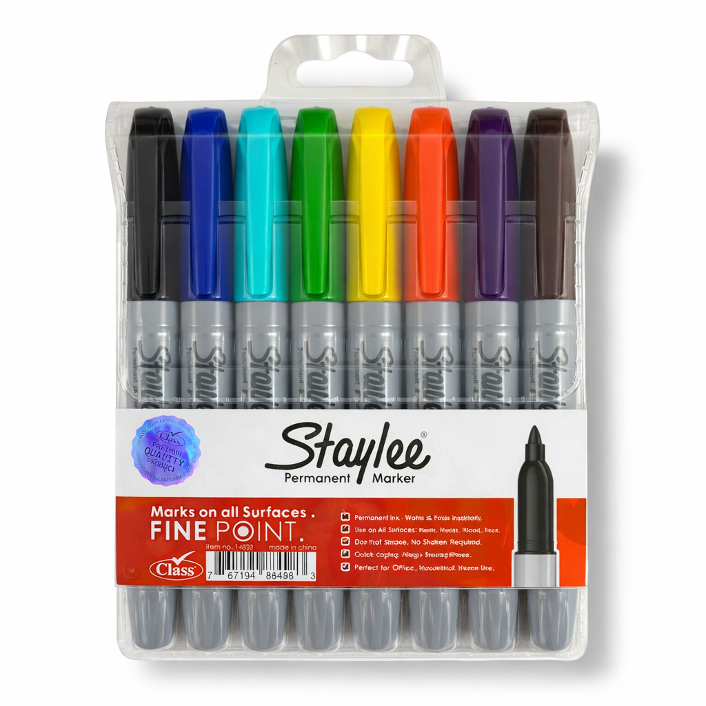 مجموعة أقلام ماركر ثابتة 8 ألوان من كلاس ستيلي || Class Staylee Permanent Marker 8 Color Set