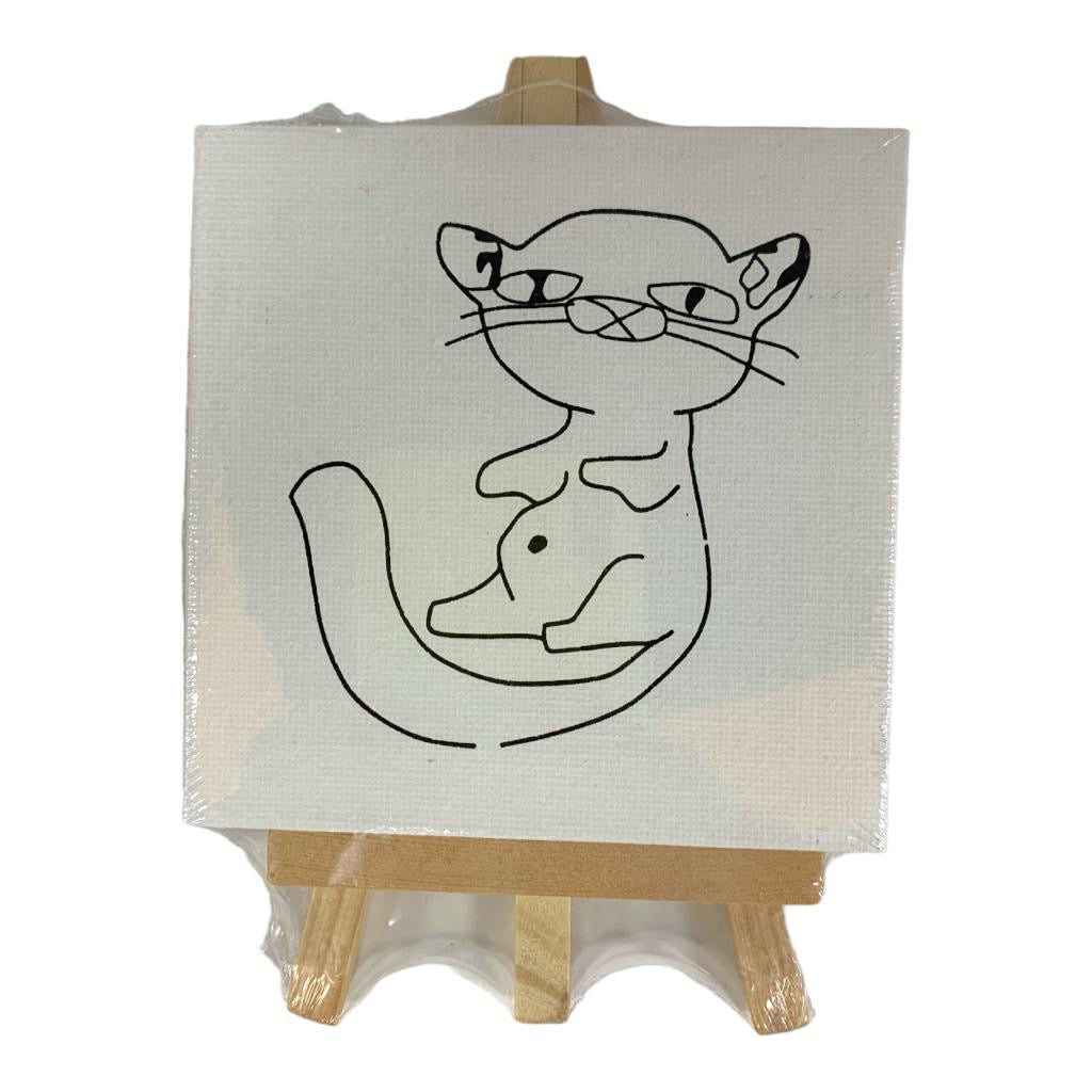 Printed Canvas Set For Kids 24 pcs 10 x 10 cm Assorted Models || مجموعة كانفاس مع ستاند للاطفال ٢٤ حبة ١٠*١٠ سم موديلات متنوعة