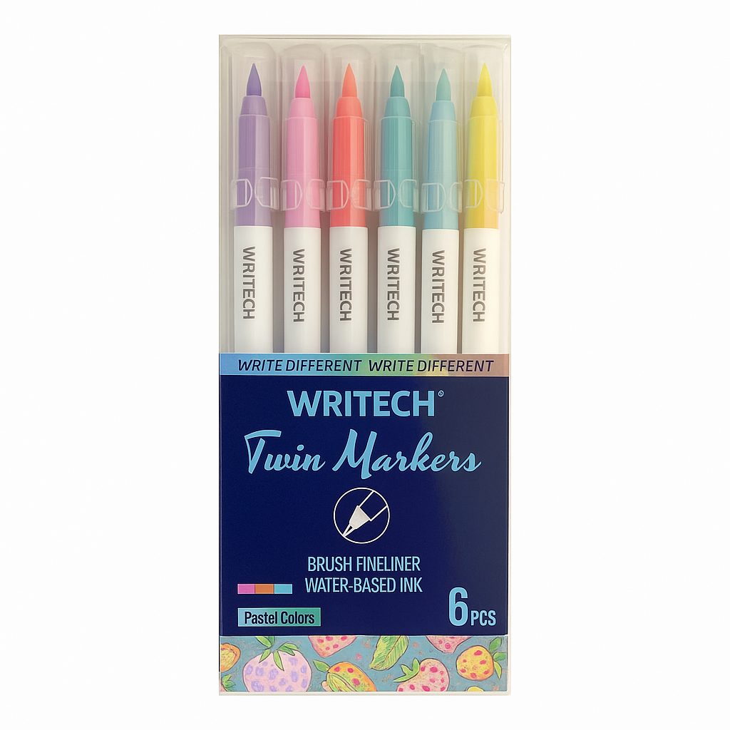 Writech Twin Markers 6 Pastel Colors || الوان رايتيك راسين عدد 6 لون باستيل