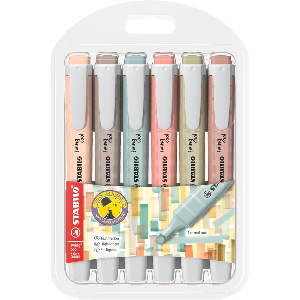 Stabilo Highlighter Set Swing Cool 6 Colors || مجموعة اقلام فسفوري باستيل ستابيلو 6 بون