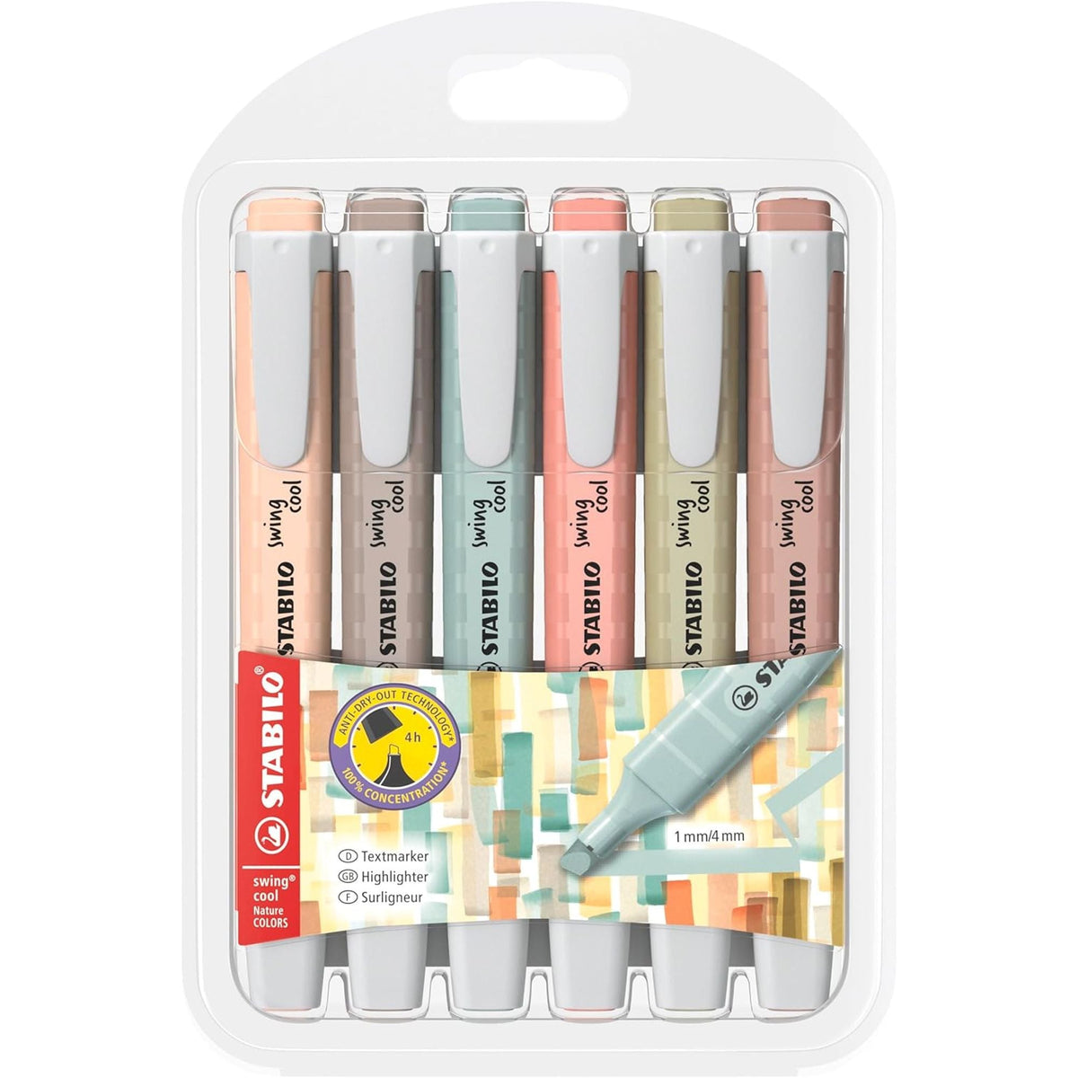 Stabilo Highlighter Set Swing Cool 6 Colors || مجموعة اقلام فسفوري باستيل ستابيلو 6 بون