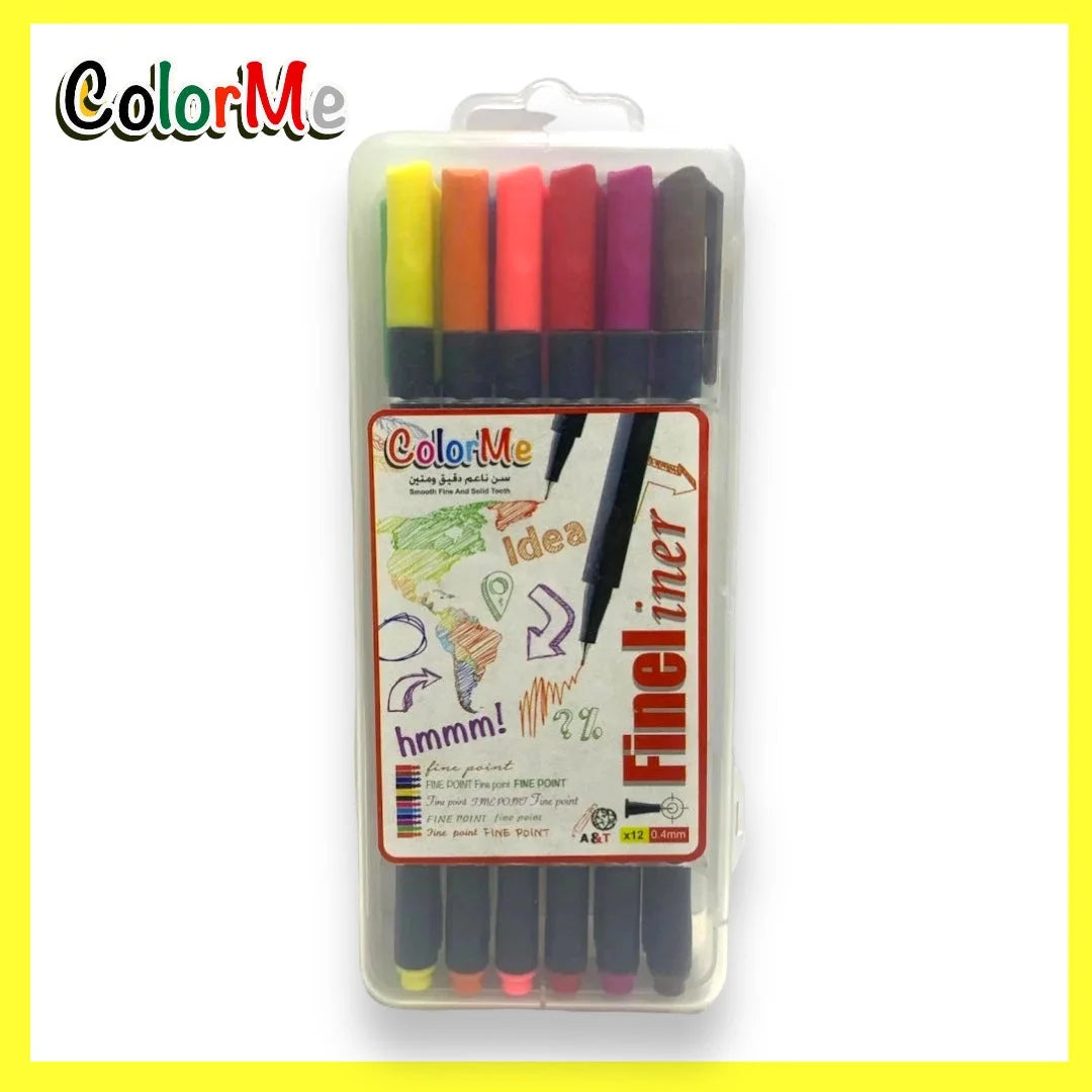 A&T Color Me Fineliner Colored Pens 12 Colors