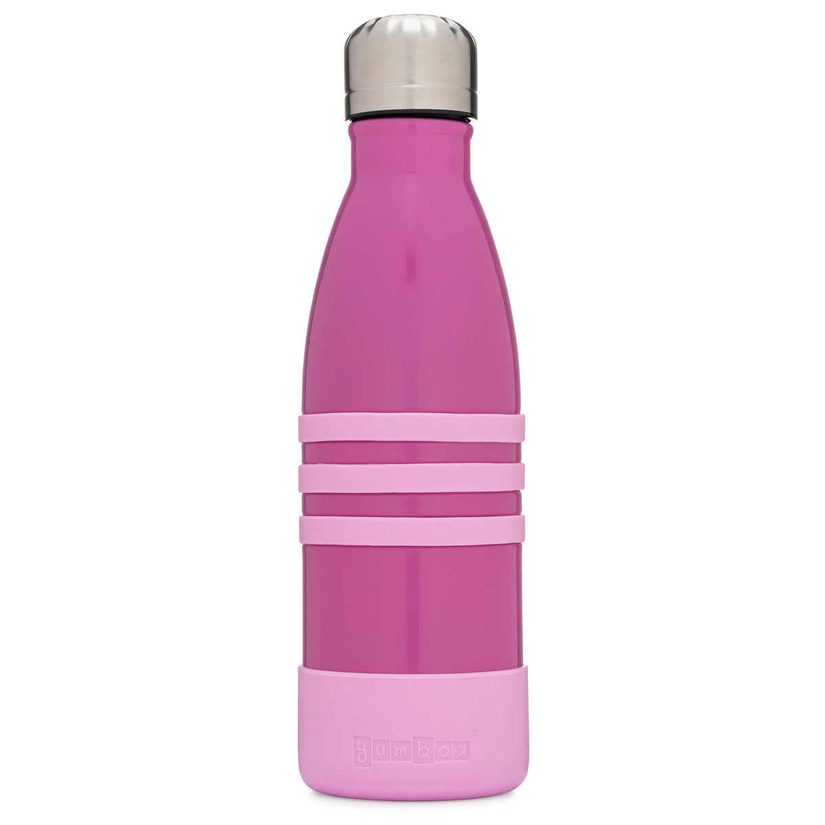 Yumbox Aqua Water Bottle with Steel Cap - Pacific Pink || زجاجة ماء يامبوكس Aqua بغطاء ستانلس ستيل - Pacific Pink