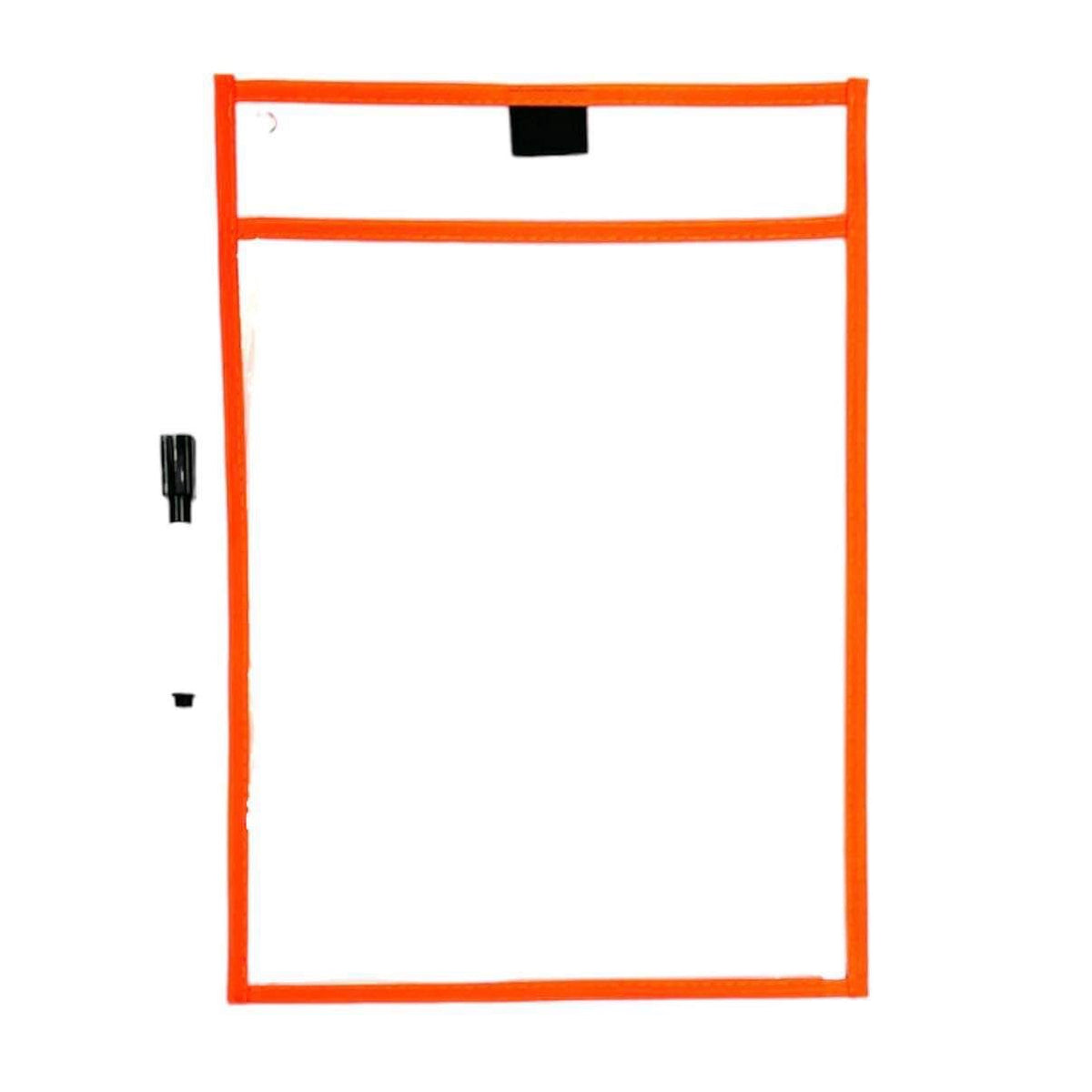 A&T Pocket Dry Erase File Sleeve Assorted Colors || جيوب ملف شفاف ملونة الوان متنوعة بفنحة من الاعلى اي اند تي