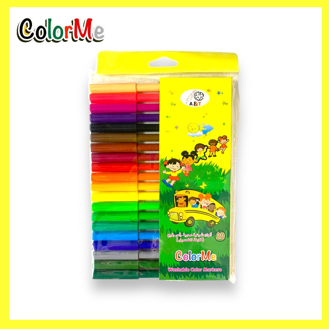 A&T Color Me Flexible Felt Pen Colors 20 Colors || الوان شينية مرنة كولور مي 20 لون