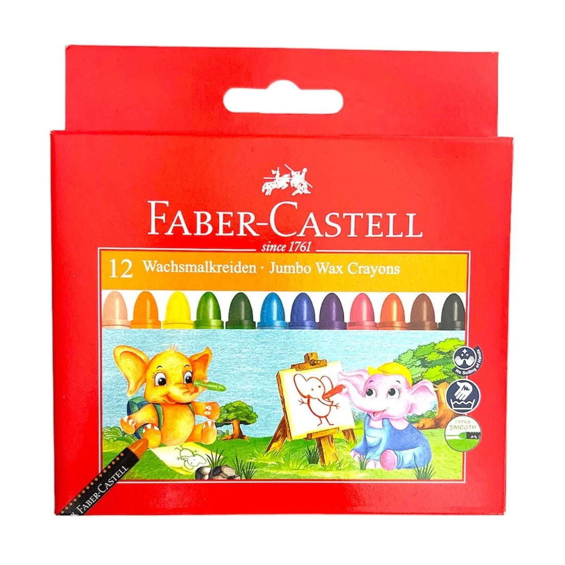 Faber Castell Jumbo Wax Crayons 12 Colors