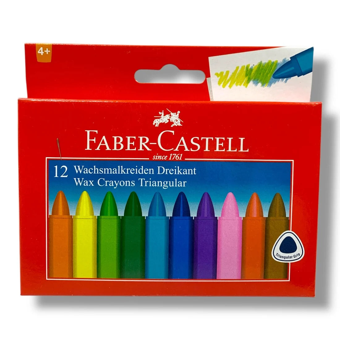 Faber Castell Triangular Wax Crayons 12 Colors