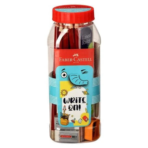 Faber Castell Write On Kit Pencil, Lineal Ruler, Eraser And Sharpener 26 PCS