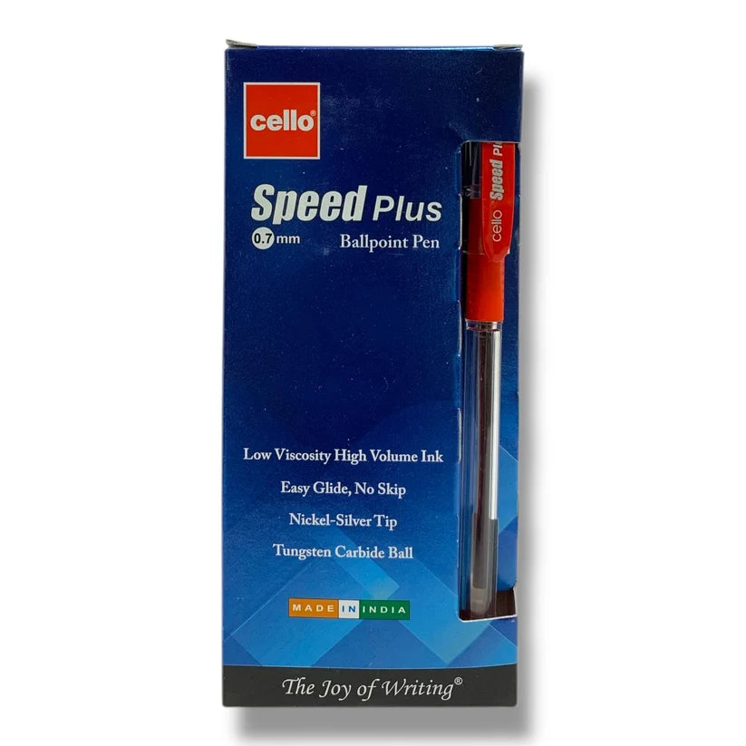 Cello Speed Plus 0.7 mm Ballpoint Pens 12 Pcs Red