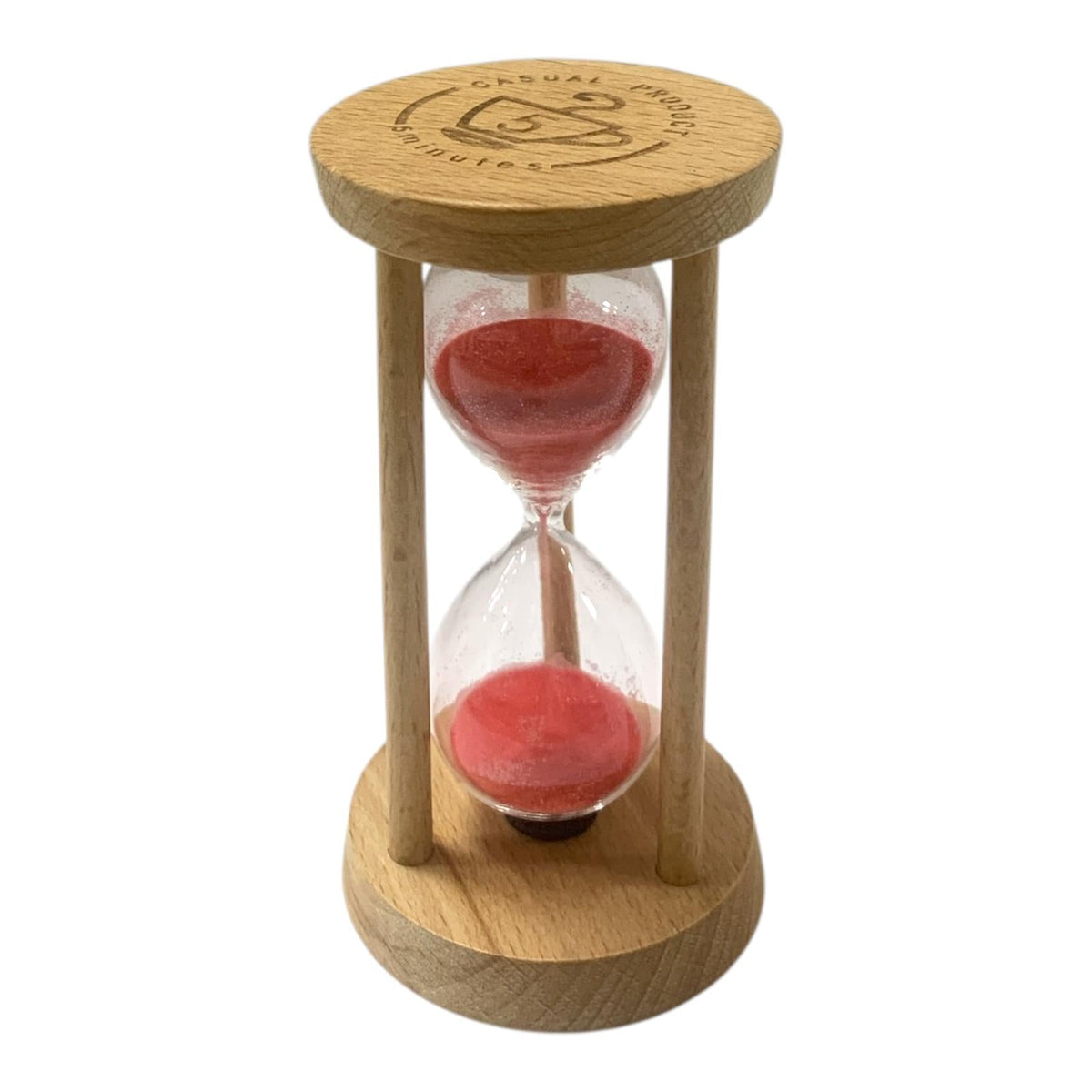 ساعة رملية خشبية حمراء من A&T للشاي لمدة 5 دقائق || A&T Red Wooden Sand Timer for Tea 5-Minute Hourglass