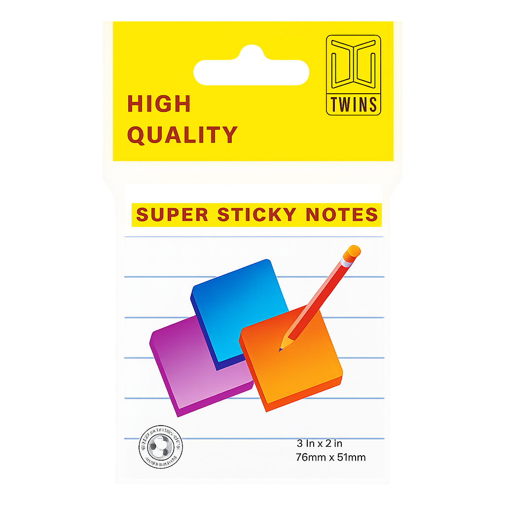 A&T White Lined Super Sticky Notes 2x3 || ورق ملاحظات ستيكي نوت اي اند تي لون ابيض d2*3