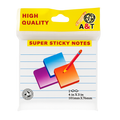 A&T White Lined Super Sticky Notes 4x3 || ورق ملاحظات ستيكي نوت اي اند تي لون ابيض3*4