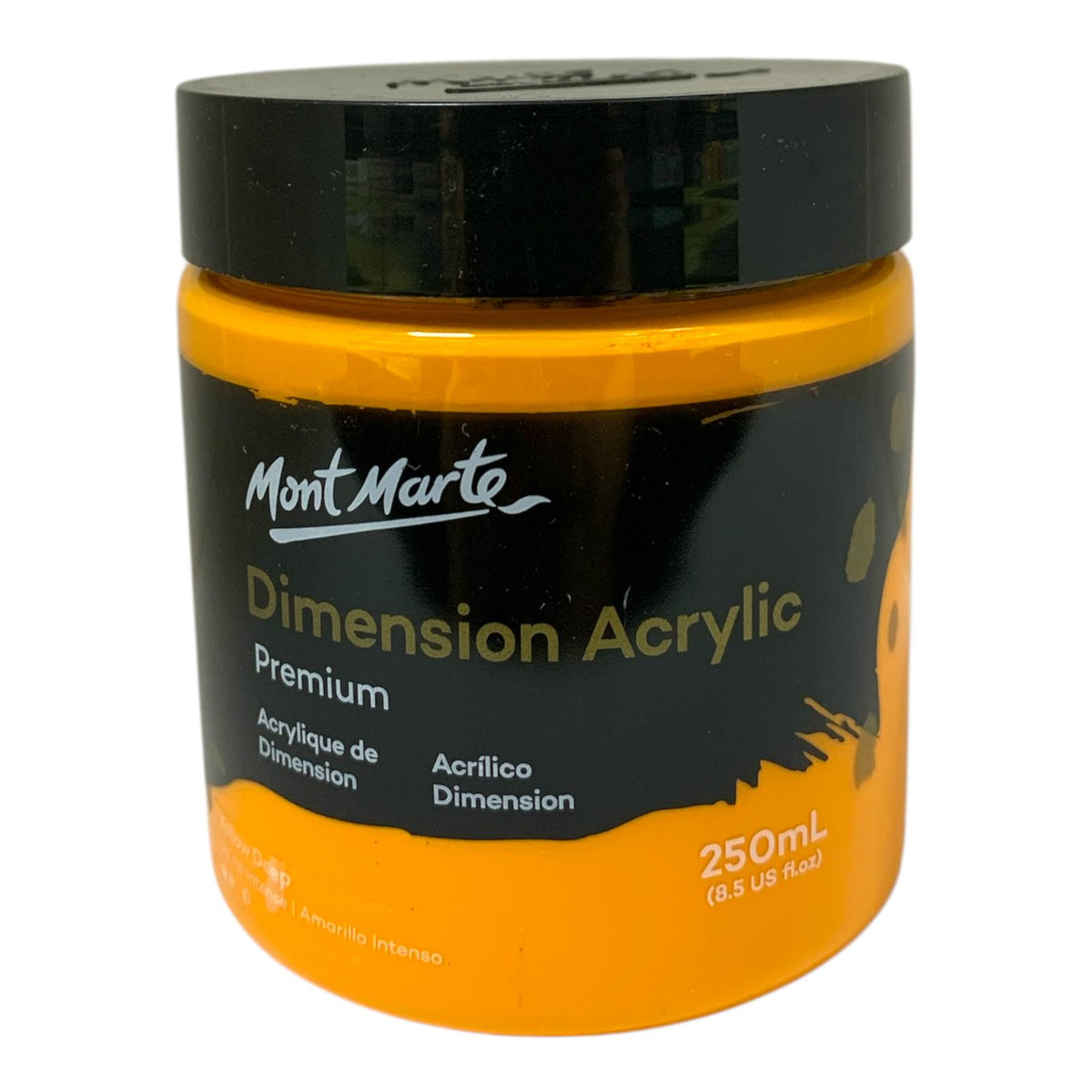 لون أصفر، ألوان أكريليك دايمشن من مونت مارت، 250 مل || Yellow Deep Mont Marte Dimension Acrylic Color 250 ml