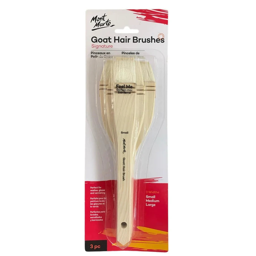 Mont Marte Goat Hair Brushes 3 pcs Set