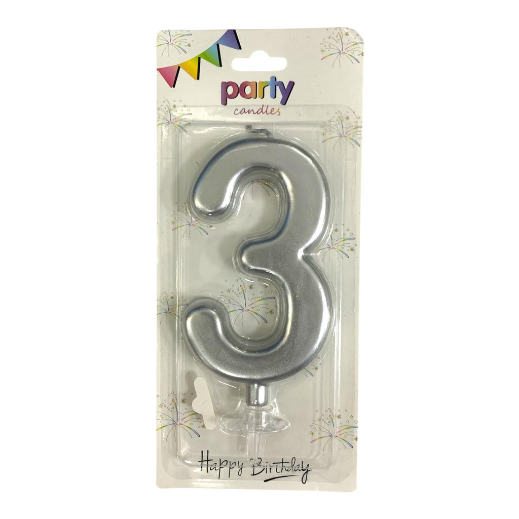 Birthday Candles Silver Color from 0-9 || شموع اعياد ميلاد لون فضي من ٠-٩