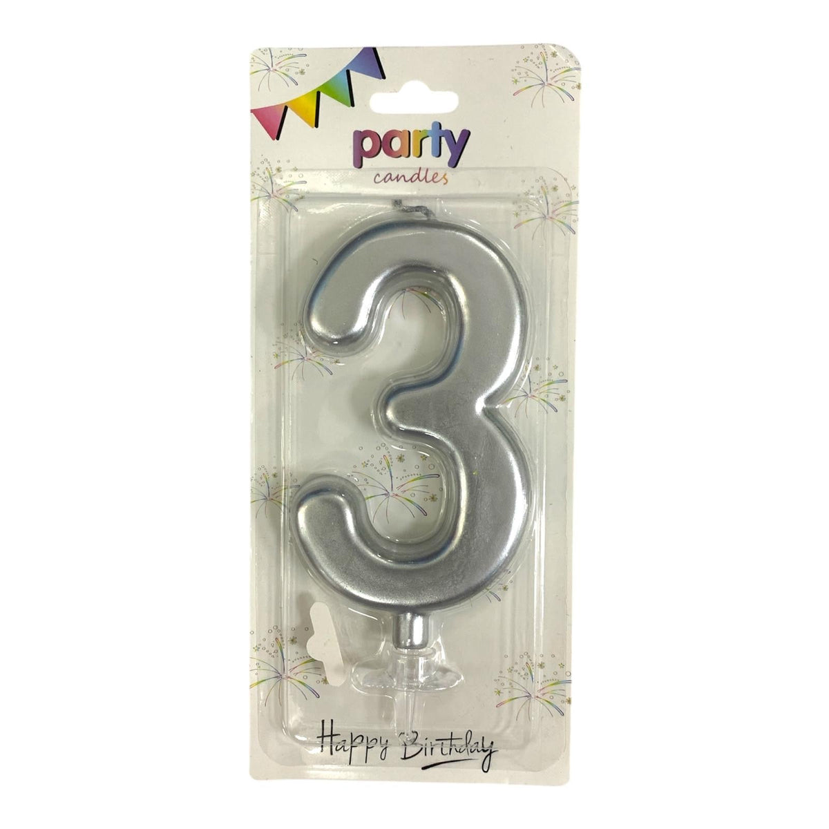 Birthday Candles Silver Color from 0-9 || شموع اعياد ميلاد لون فضي من ٠-٩