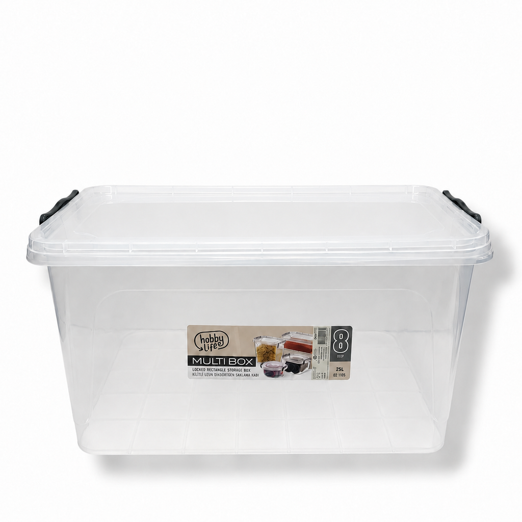Multi Box 25 Liter Storage Box 32*22 || بوكش شفاف للتخزين 25 لتر 32*22