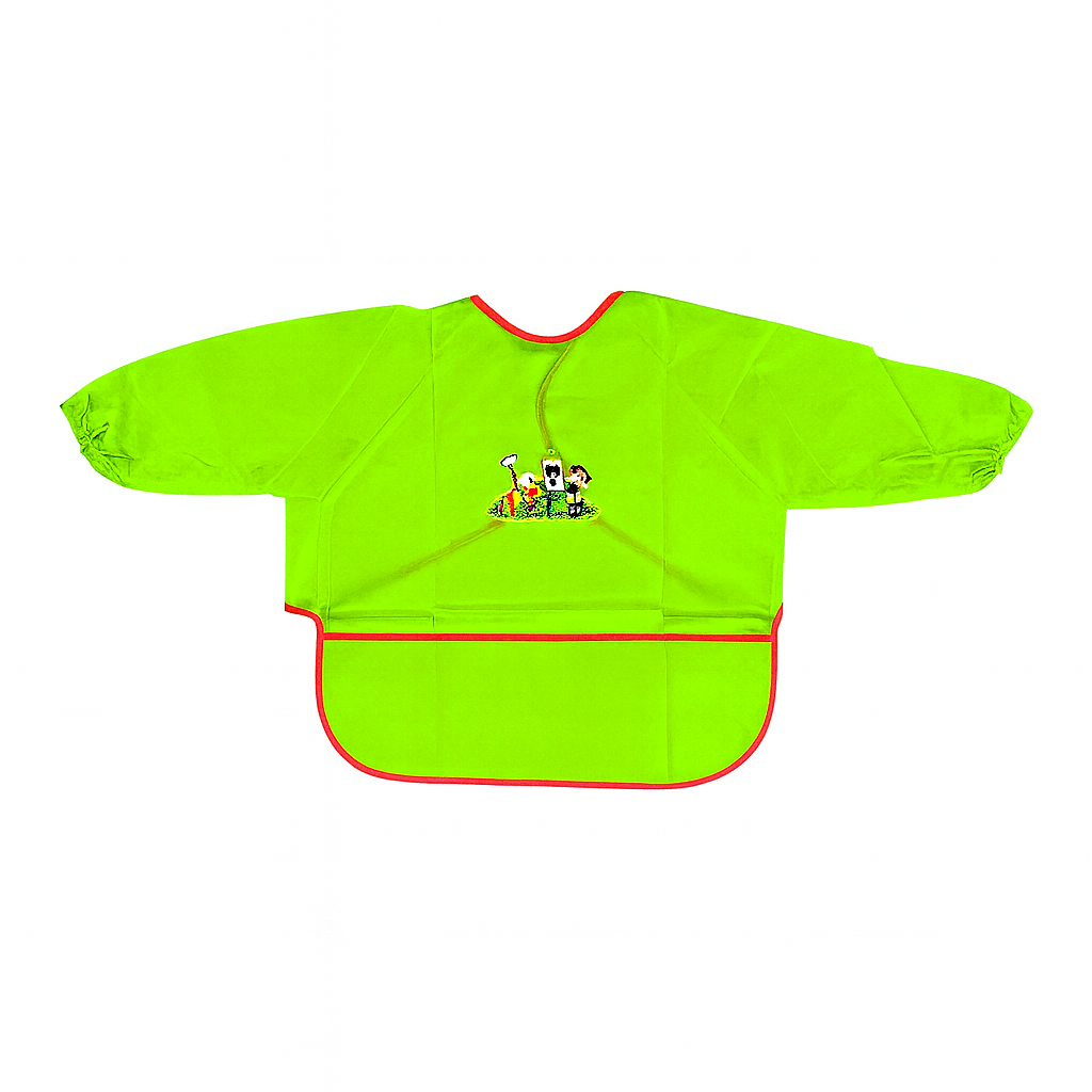A&T Twins Light Green Children Painting Bib Color Long Sleeve Apron || صدرية أطفال بأكمام طويلة للتلوين لون أخضر فاتح