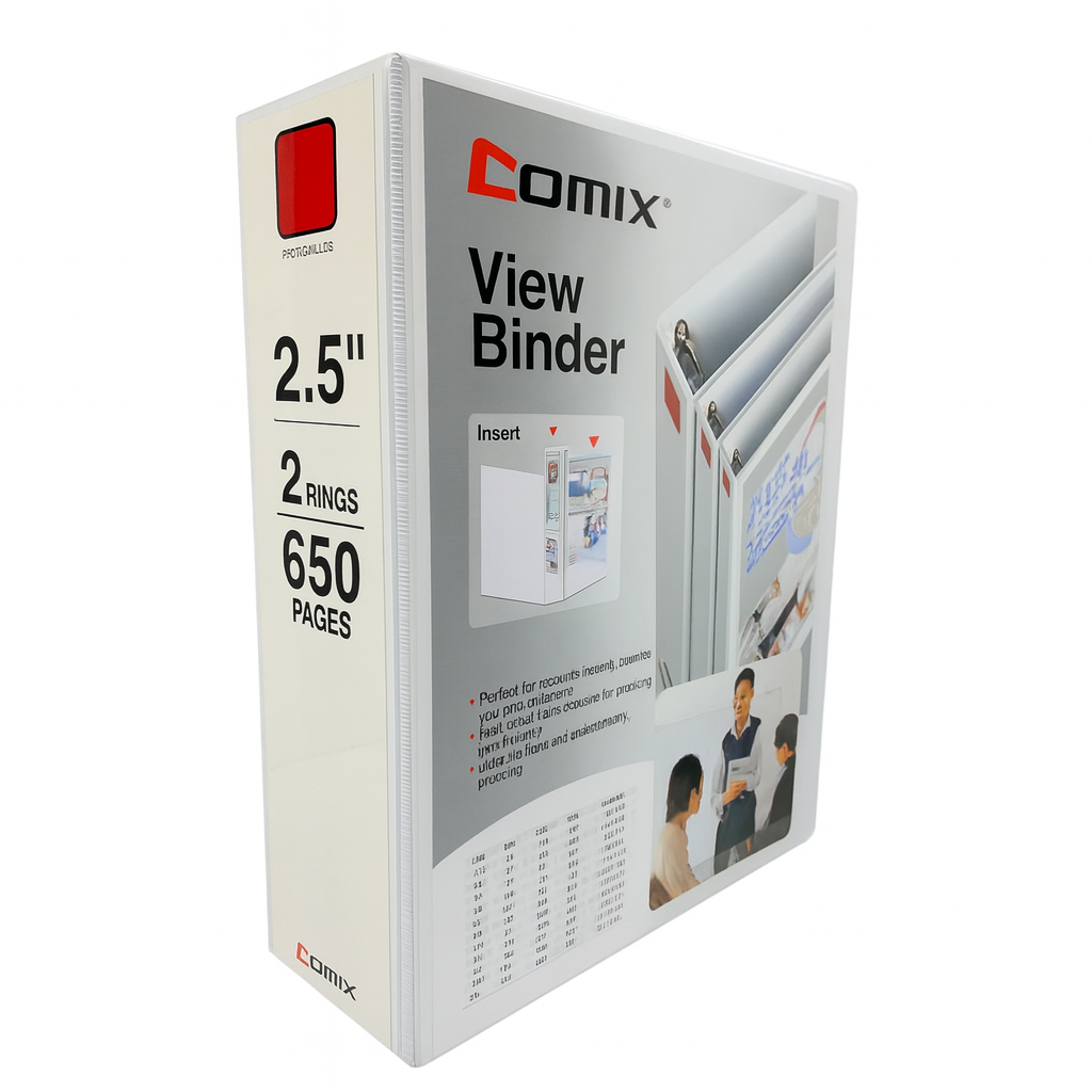 Comix Binder File 2.5 Inch 2 Rings 650 Page Capacity || ملف بايندر كوميكس مقاس 2.5 بوصة، حلقتان، سعة 650 ورقة