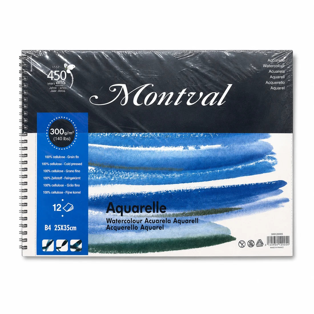 Montval Aquarelle Watercolor Pad 300 gsm B4 Size 12 Sheets