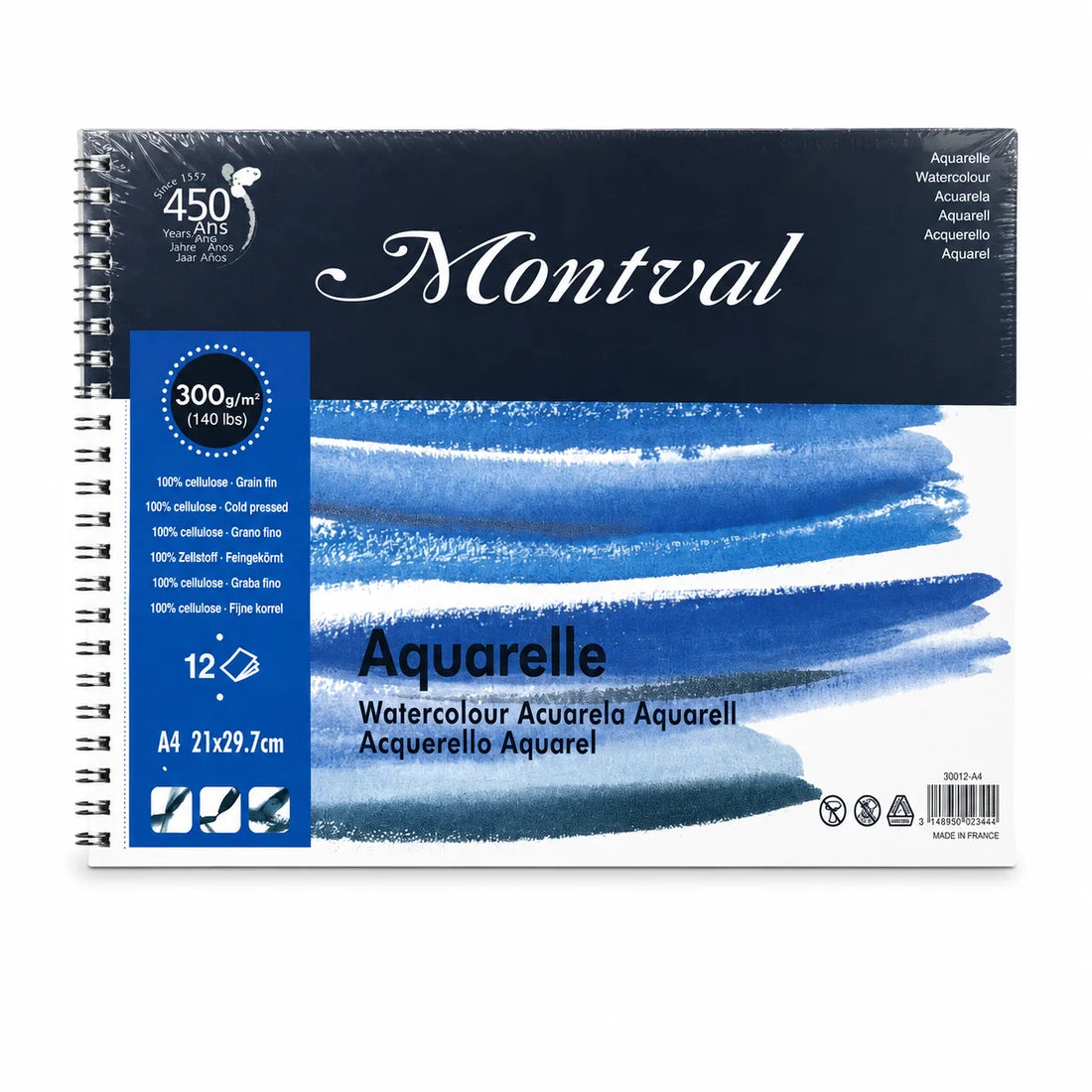 Montval Aquarelle Watercolor Pad 300 gsm A4 Size 12 Sheets