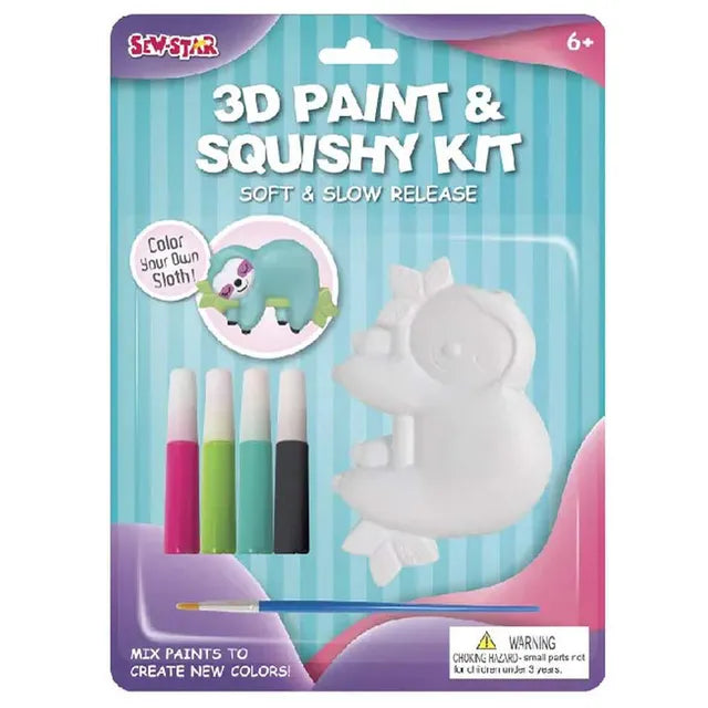 Mogtoy 3D Paint And Squishy Kit Sloth || مجموعة تلوين لعبة سكويشي ثلاثية الأبعاد موج توي - حيوان الكسلان