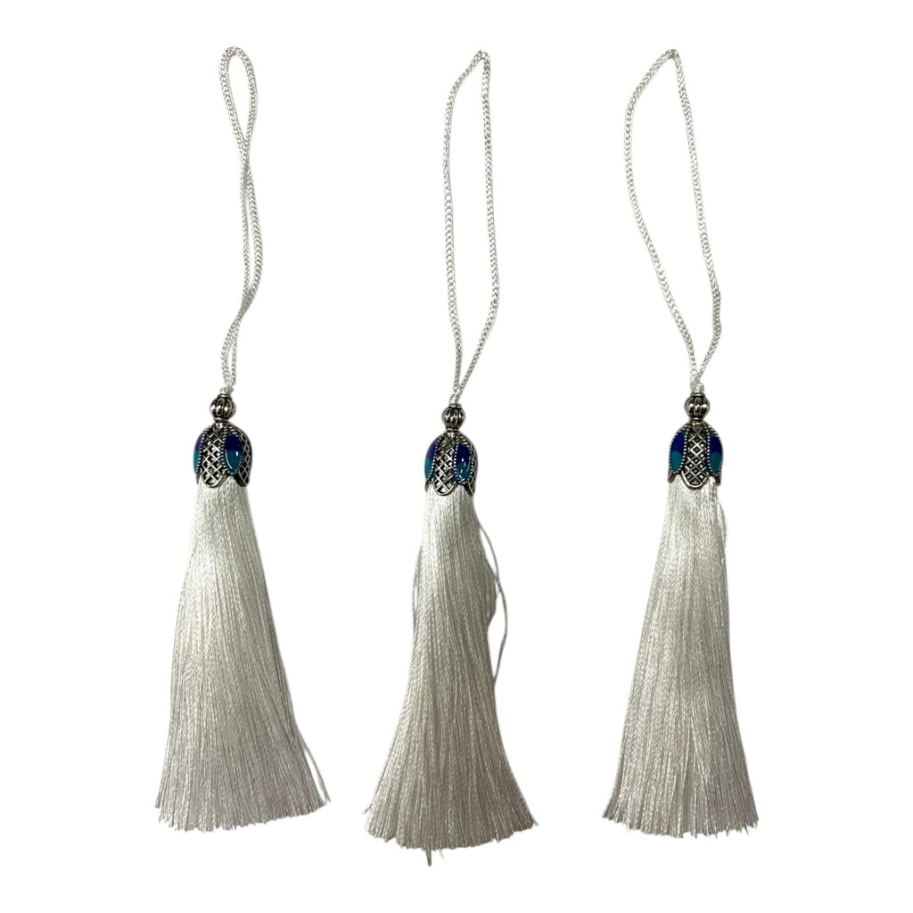 Silk Tassels with Decorative Caps 3-Pack for Art and Crafts #9 || شراشيب حريرية برؤوس مزخرفة، 3 قطع للأعمال الفنية والحرف اليدوية #9