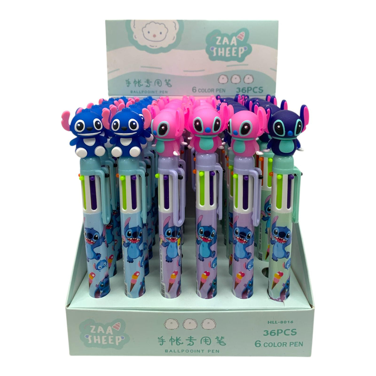 Stitch Giveaways 6 Color Pen Assorted Model 8016 || قلم حبر 6 ألوان ستيتش للتوزيعات، موديلات متنوعة 8016