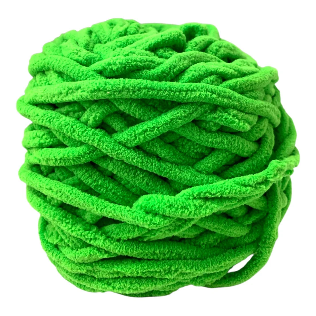 Green Chunky Chenille Yarn Super Soft & Plush