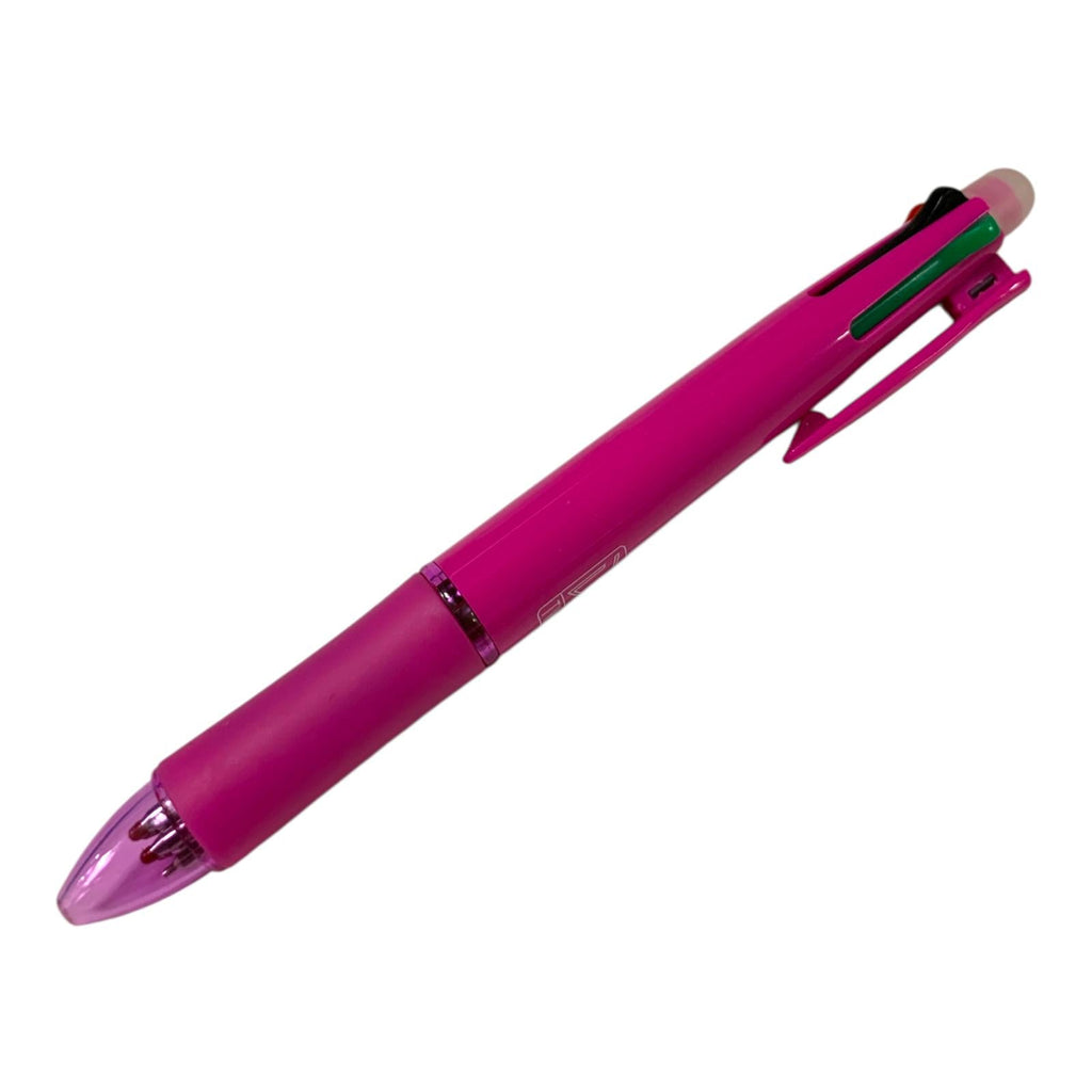 A&T Twins 4 Color Erasable Pen + Pencil Pink Color || قلم حبر ماسح اربع الوان مع رصاص اي اند تي توينز لون وردي