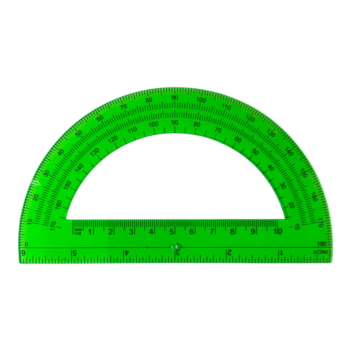 A&T Protractor 180 Degrees Green Color || منقلة A&T نصف دائرية 180 درجة، لون أخضر