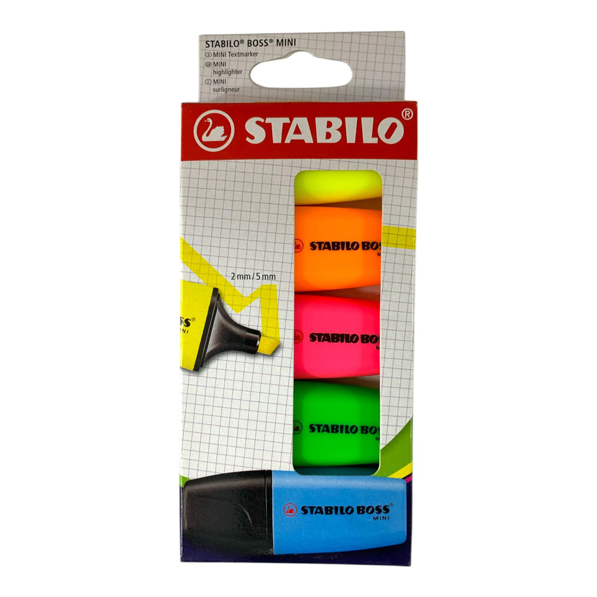 Stabillo Boss Mini Highlighter 5 Pack || اقلام هايلايتر فسفوري تخطيط ستابيلو 5 حبة