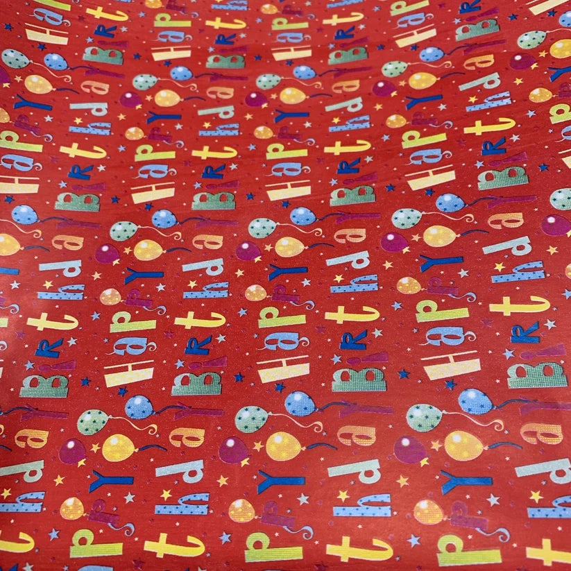 Gift Wrapping Paper 2 M x 70 cm #34 Happy Birthday