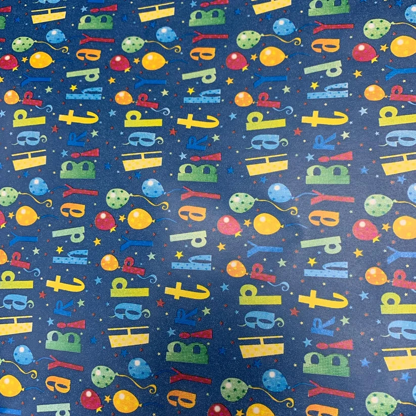 Gift Wrapping Paper 2 M x 70 cm #36 Happy Birthday