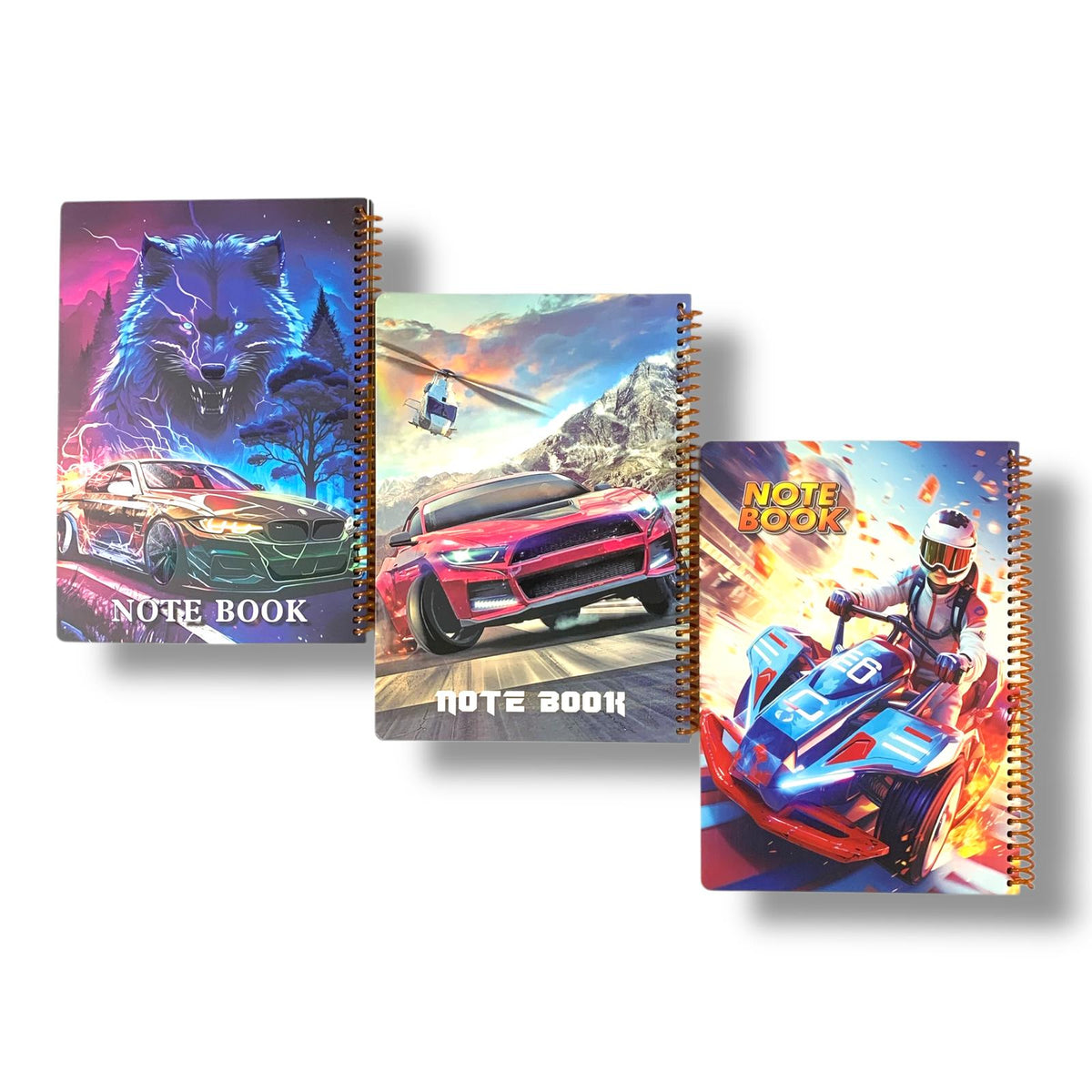 A&T Package 3 Notebooks 7x9 80 Pages Assorted Boys Models || مجموعة دفاتر A&T مكونة من 3 دفاتر، مقاس 7×9، 80 ورقة، موديلات ولادي متنوعة