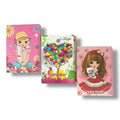 A&T Package 3 Notebooks 7x9 80 Pages Assorted Girls Models || مجموعة دفاتر A&T، 3 قطع، مقاس 7×9، 80 ورقة، موديلات بناتي متنوعة