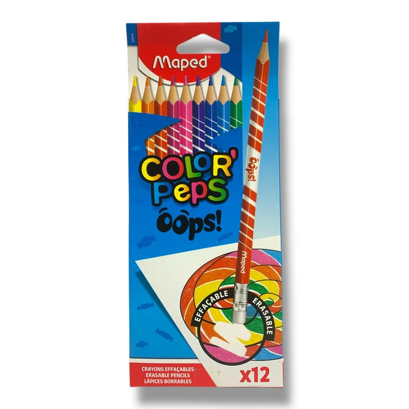 Maped Color'Peps Oops! Erasable Colored Pencils 12 Colors