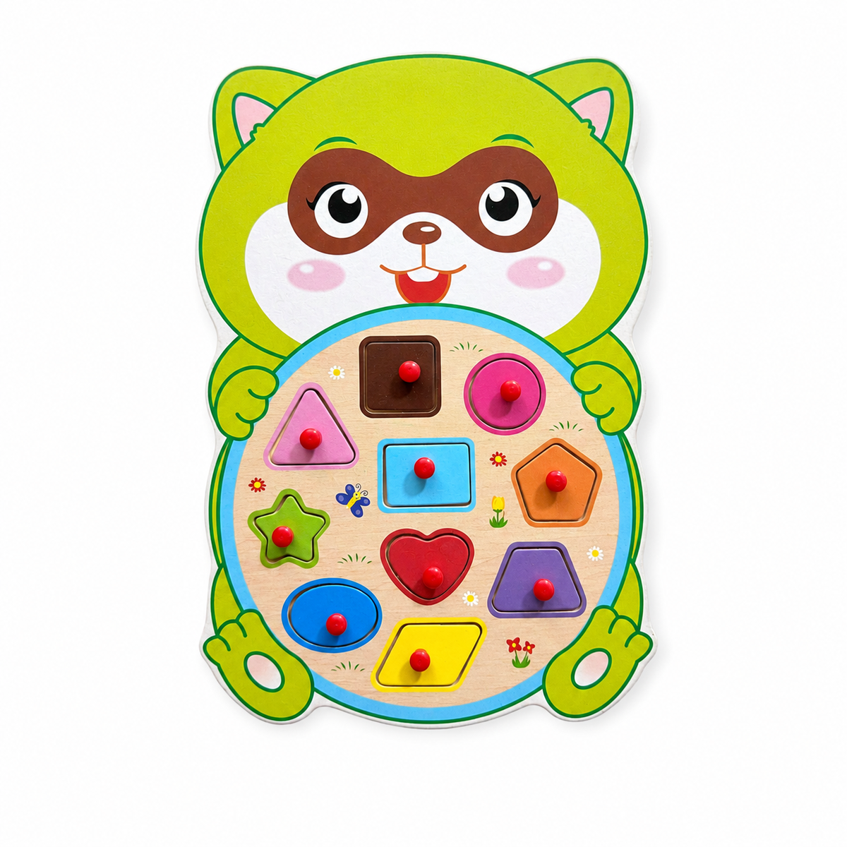 لوح بازل خشبي على شكل راكون || Wooden Raccoon Shape Puzzle Board