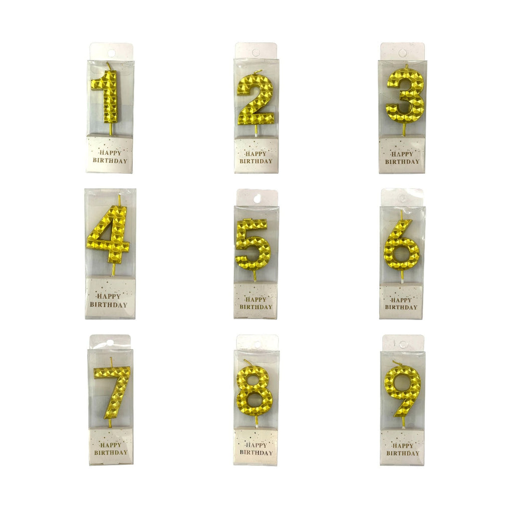 Birthday Candles Golden Color Bubbles from 0-9 || شموع اعياد ميلاد لون ذهبي فقاعات من ٠-٩