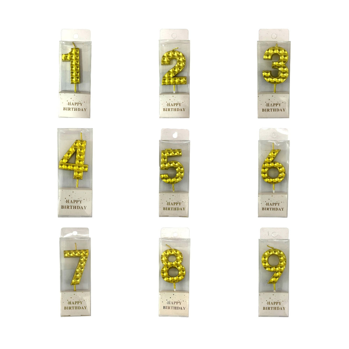 Birthday Candles Golden Color Bubbles from 0-9 || شموع اعياد ميلاد لون ذهبي فقاعات من ٠-٩