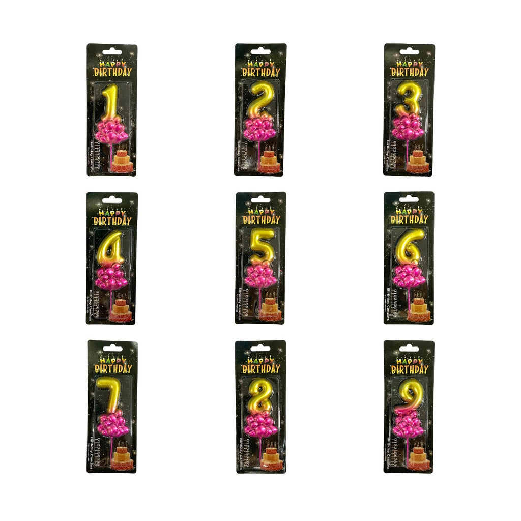 Birthday Candles Golden Color from 0-9 || شموع اعياد ميلاد لون ذهبي من ٠-٩