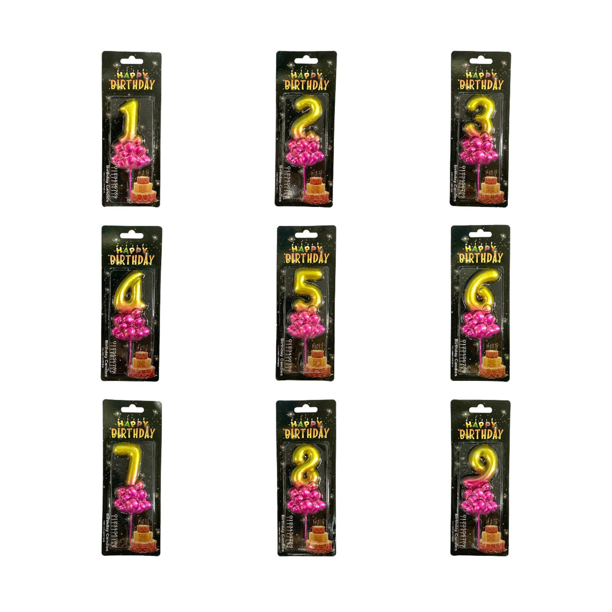 Birthday Candles Golden Color from 0-9 || شموع اعياد ميلاد لون ذهبي من ٠-٩