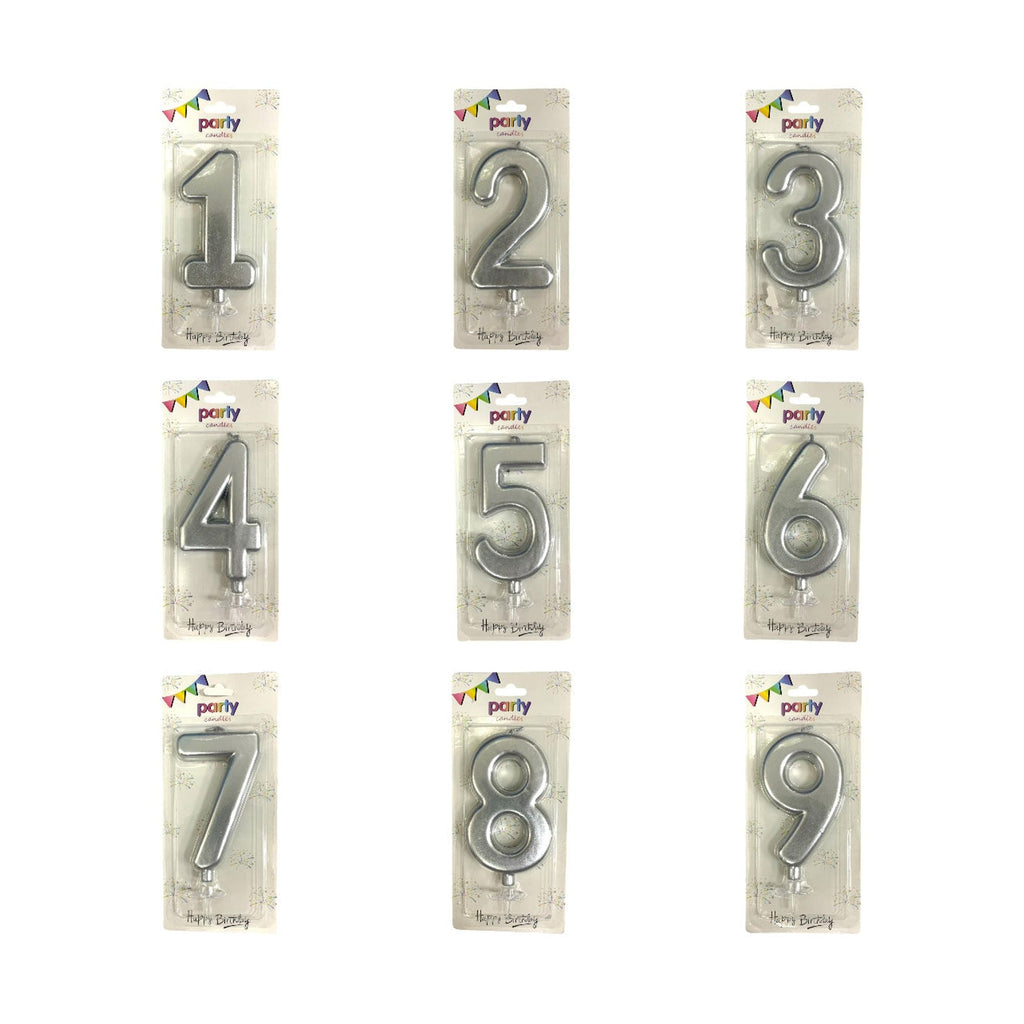 Birthday Candles Silver Color from 0-9 || شموع اعياد ميلاد لون فضي من ٠-٩