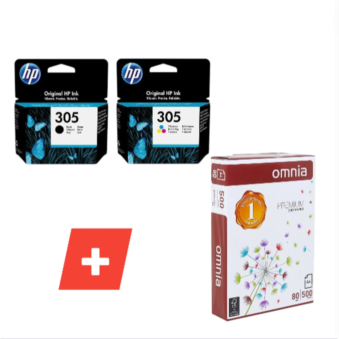 Hp 305 printer Ink Set + A4 Paper