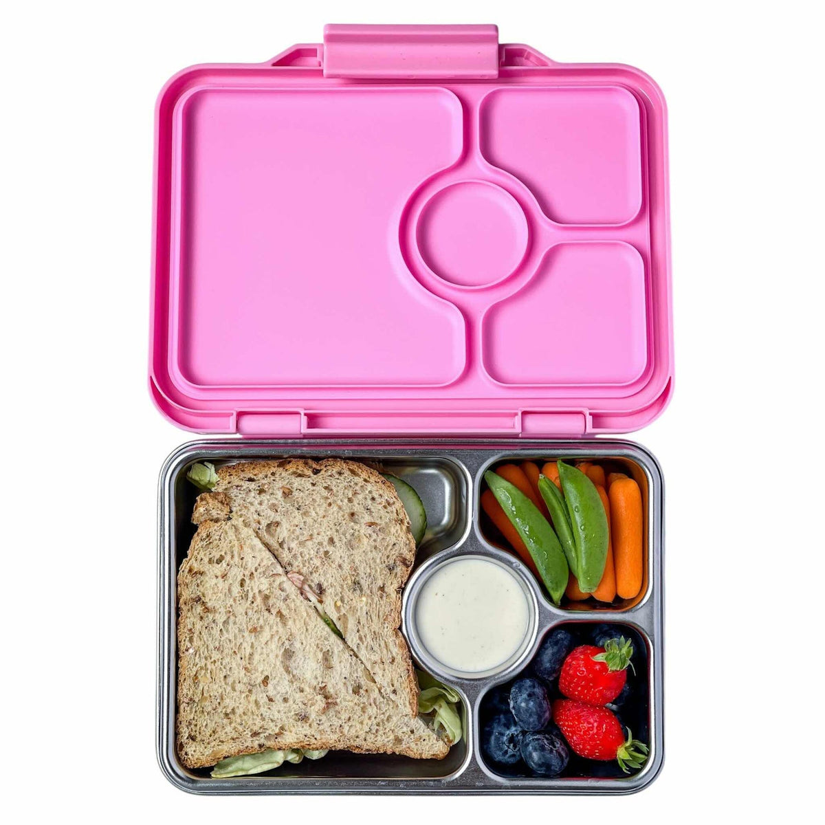 Yumbox Pret Stainless Steel Lunch Box - Versailles Pink || علبة غداء يامبوكس بريت من الستانلس ستيل - لون فيرساي الوردي